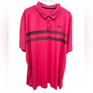 Nike Dri-Fit Collared Red Golf Polo T-Shirt. XXL.